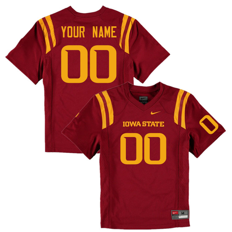 Custom Iowa State Cyclones Name And Number College Football Jerseys-Cardinal